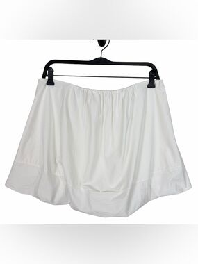 NWT Maeve By Anthropologie White Bubble Skirt Mini Two Texture Cotton Large